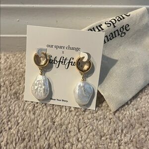 Gold and Pearl Drop Earrings